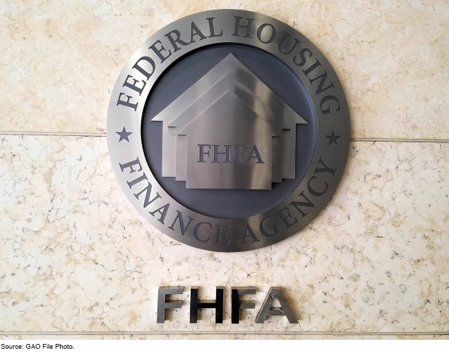 Seal of the Federal Housing Finance Agency on building.