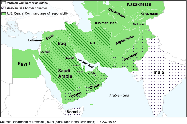 Countries Bordering the Arabian Gulf, Bordering the Arabian Sea, and in the U.S. Central Command (CENTCOM) Area of Responsibility