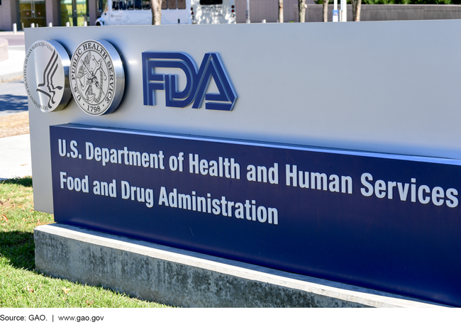 Photo of a sign marking the FDA building 