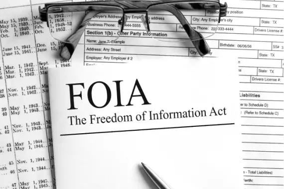 Photo of a Freedom of Information Act pamphlet