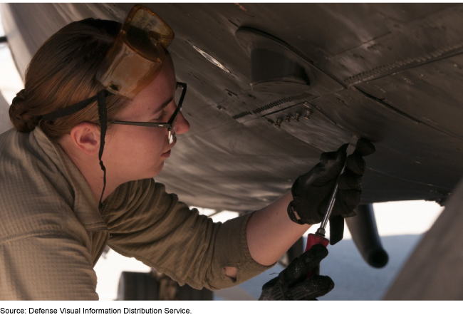 a person working on an aircraft