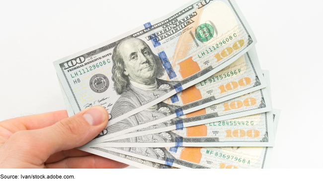 Several hundred-dollar bills