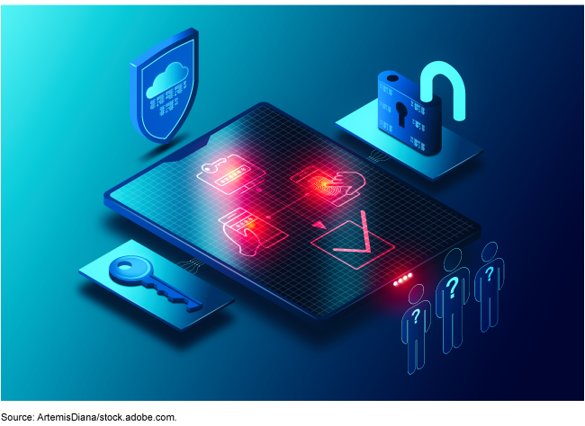 A graphic of a security touchpad. 