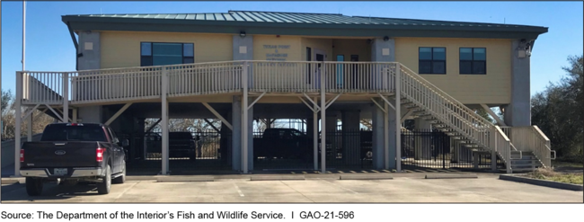 Project at the McFaddin National Wildlife Refuge that Elevated Concrete Piers and Improved the Roof Design to Address Hurricane Risks