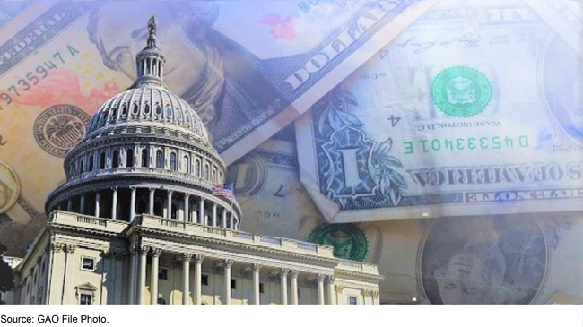 U.S. Capitol Building overlaid on cash.