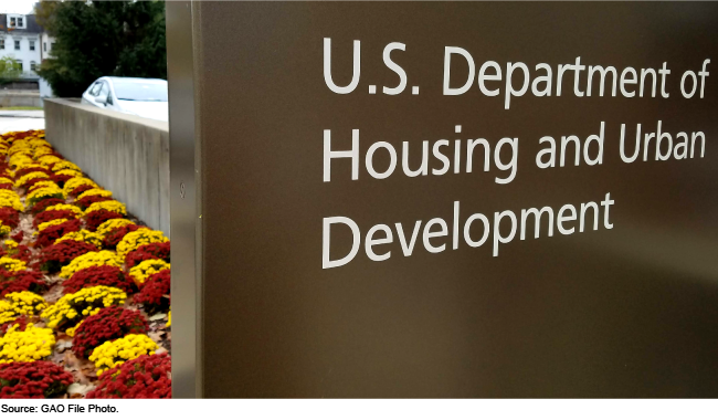 Sign at the U.S. Department of Housing and Urban Development headquarters
