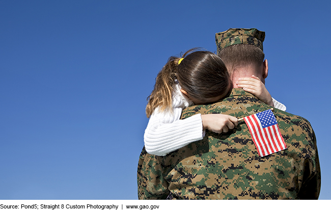 Soldier holding his child