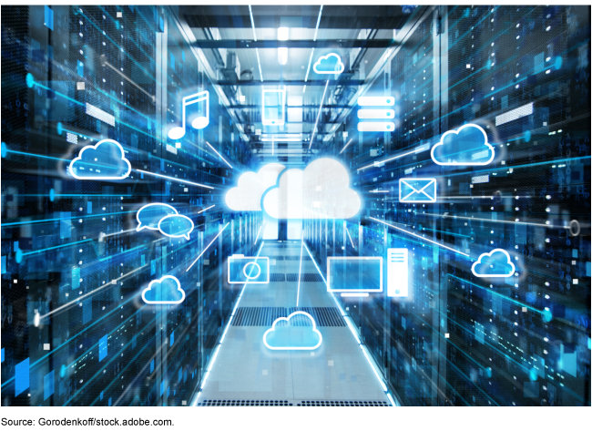 An illustration of cloud data and servers