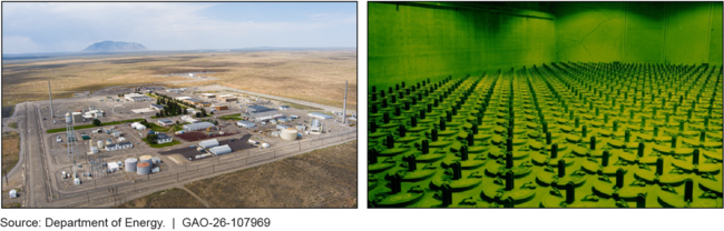 Department of Energy’s Advanced Test Reactor Complex and Interior View of  the Idaho National Laboratory Spent Fuel Management Facility  