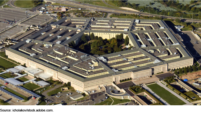 Aerial photo of the Pentagon building. Aerial photo of the Pentagon building.