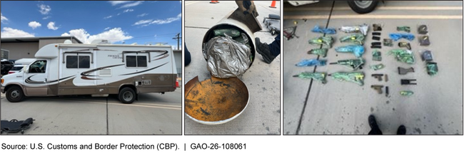 Vehicle Inspected, Hidden Compartment, and Firearms Seized at U.S.–Mexican Border