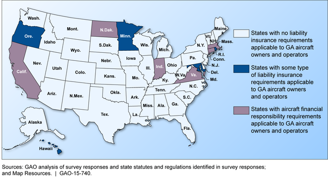 States with Minimum Liability Insurance Requirements or Aircraft Financial-Responsibility Requirements Applicable to GA Aircraft Owners and Operators
