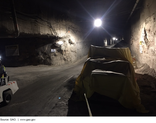 A photo inside of a tunnel at the defense waste repository in New Mexico.