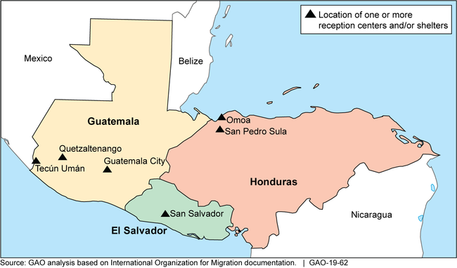 Location of Reception Centers and Shelters for Returning Migrants Supported by the International Organization for Migration