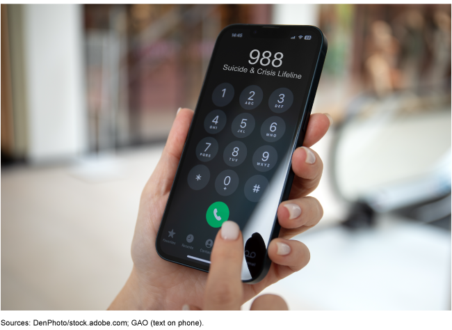 A cellphone in a hand with the 988 Suicide and Crisis Lifeline number on top. A cellphone in a hand with the 988 Suicide and Crisis Lifeline number on top.