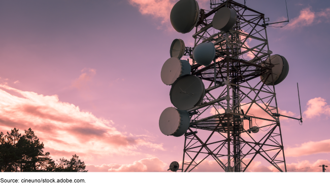 A tall communications tower