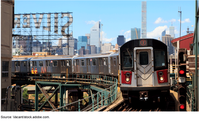 A train on a railroad track. 