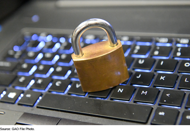 padlock on computer keyboard