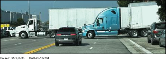Example of Roadway Congestion Caused by a Truck Docking at an Air Cargo Warehouse