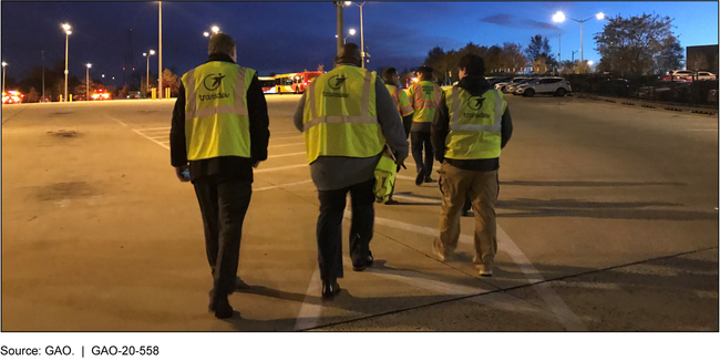 Transportation Security Administration Surface Inspectors Assess Security of a Bus System