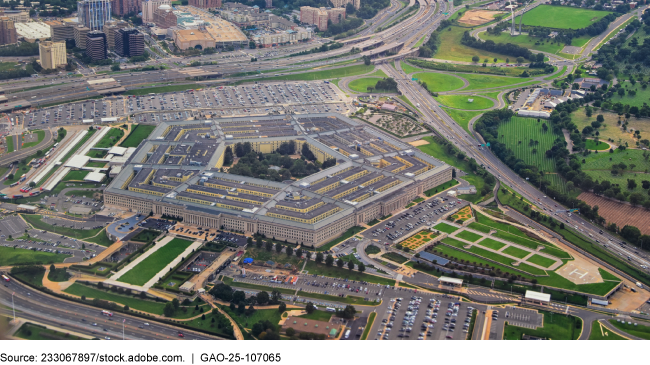An aerial view of the United States Pentagon.