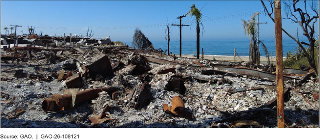 Uncleared Fire Debris in Pacific Palisades, California (May 2025)