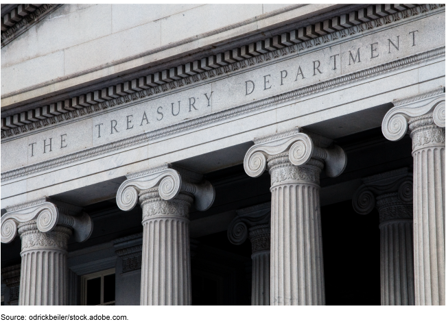 Photo of the Department of the Treasury building