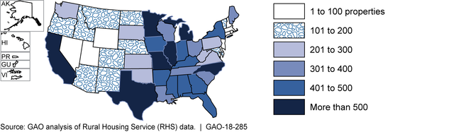 Estimated Number of Rural Housing Service Properties, by State and Territory