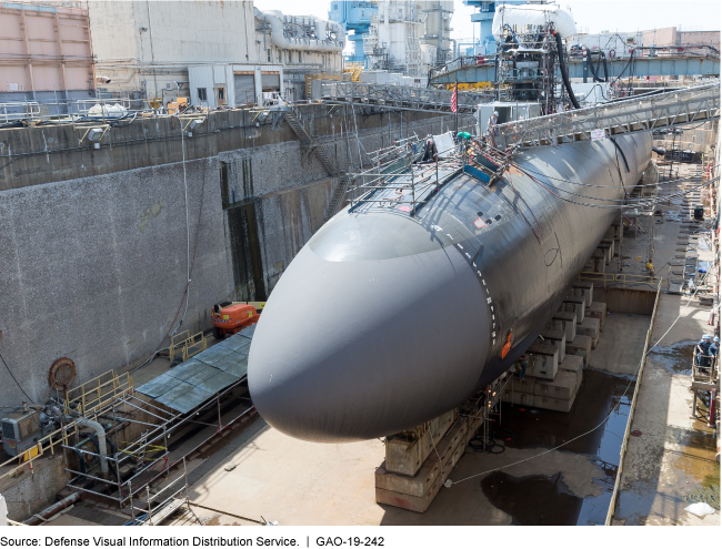 Submarine in drydock