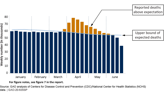 Bar chart showing reported deaths