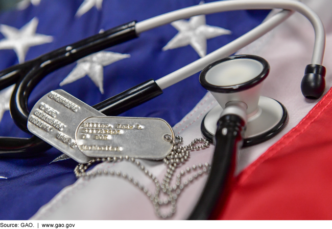 ID tags and a stethoscope on an American flag
