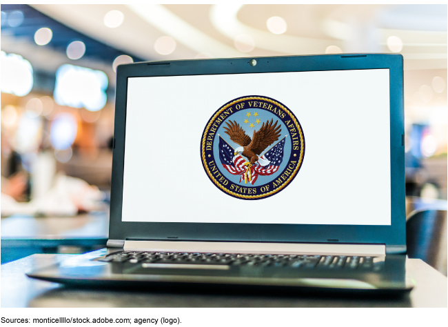 Laptop displaying seal of the Department of Veterans Affairs Laptop displaying seal of the Department of Veterans Affairs