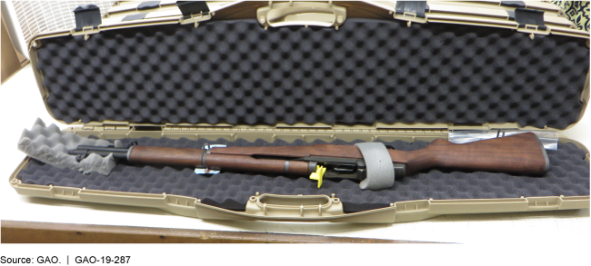 This photo shows a rifle in a padded carrying case. 