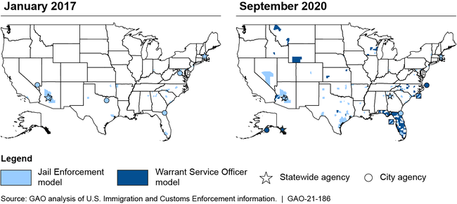 287(g) Participants in January 2017 and September 2020