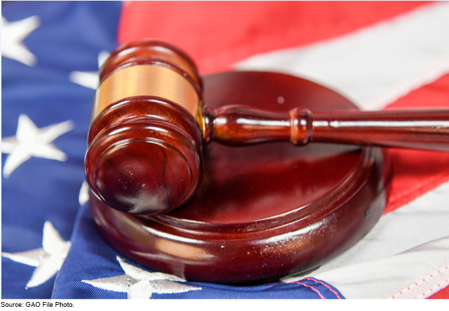 Gavel resting on U.S. flag