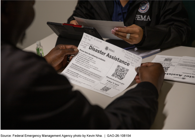 FEMA staff helping survivors of the 2025 Los Angeles wildfires register for assistance.