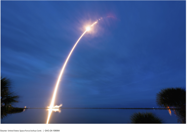 A Falcon 9 Rocket Launches a Satellite from the Space Cape Canaveral Space Force Station