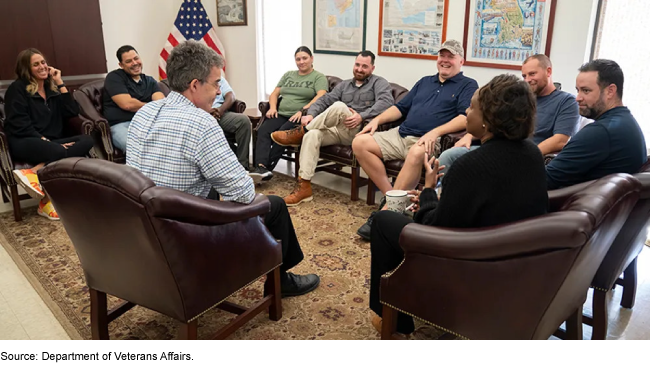 Veterans at a Vet Center group counseling session