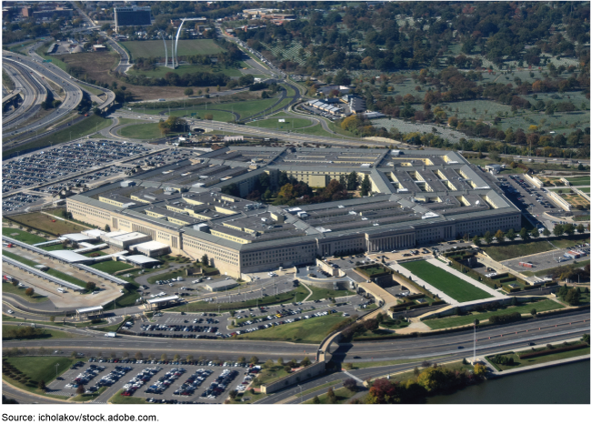 Aerial view of the Pentagon.