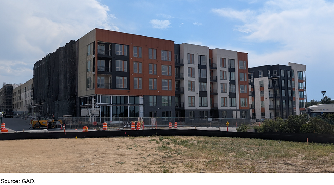 An apartment building under construction. An apartment building under construction.