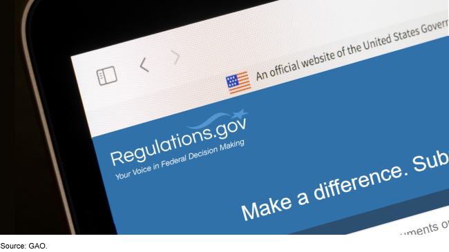 The Regulations.gov website on a tablet. The Regulations.gov website on a tablet.