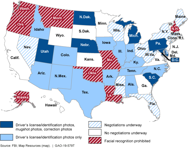 Map of the U.S. showing participating states