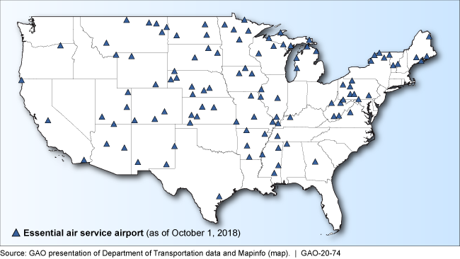 Map showing locations throughout the United States