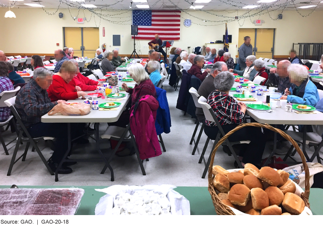 Senior citizens sharing a meal