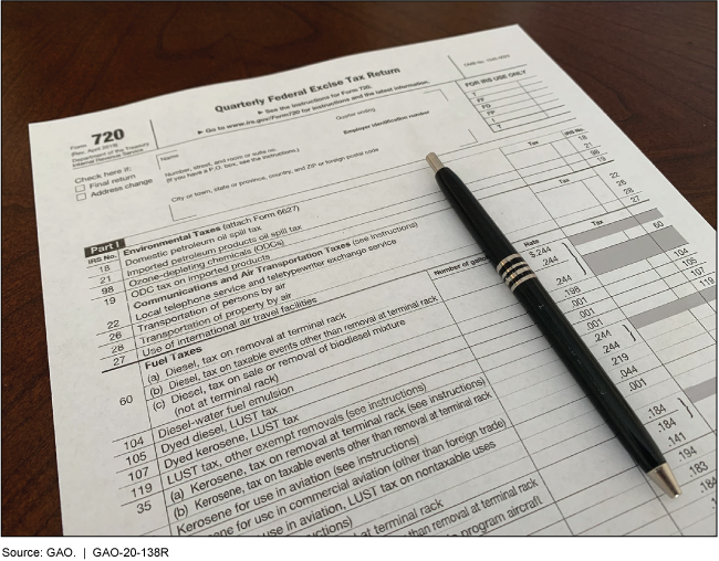 Pen and tax form