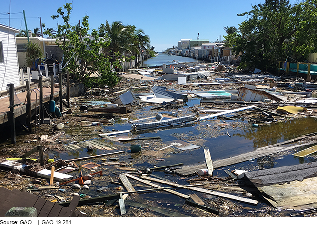 A debris-filled canal