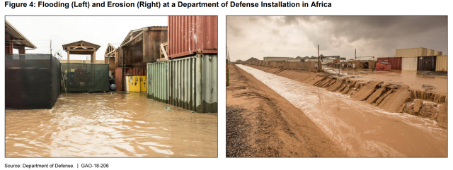 Photographs Showing Flooding and Erosion at a Department of Defense Installation in Africa