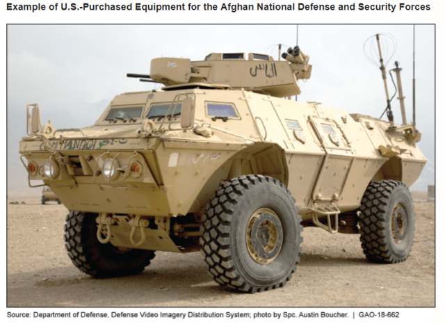 Photo of U.S.-Purchased Equipment for the Afghan National Defense and Security Forces