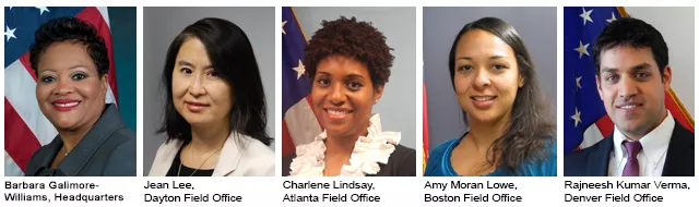Headshots of the five 2014 GAO Community Service Award Winners