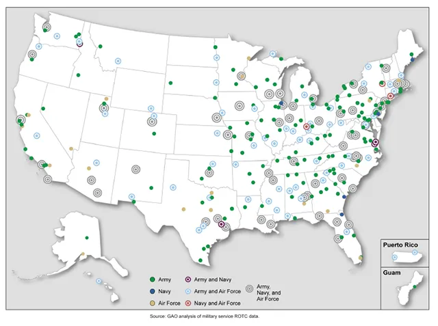 Figure 2: Map of ROTC Units across the United States and Its Territories